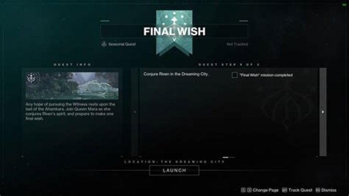 Destiny 2: The Final Wish Quest Guide